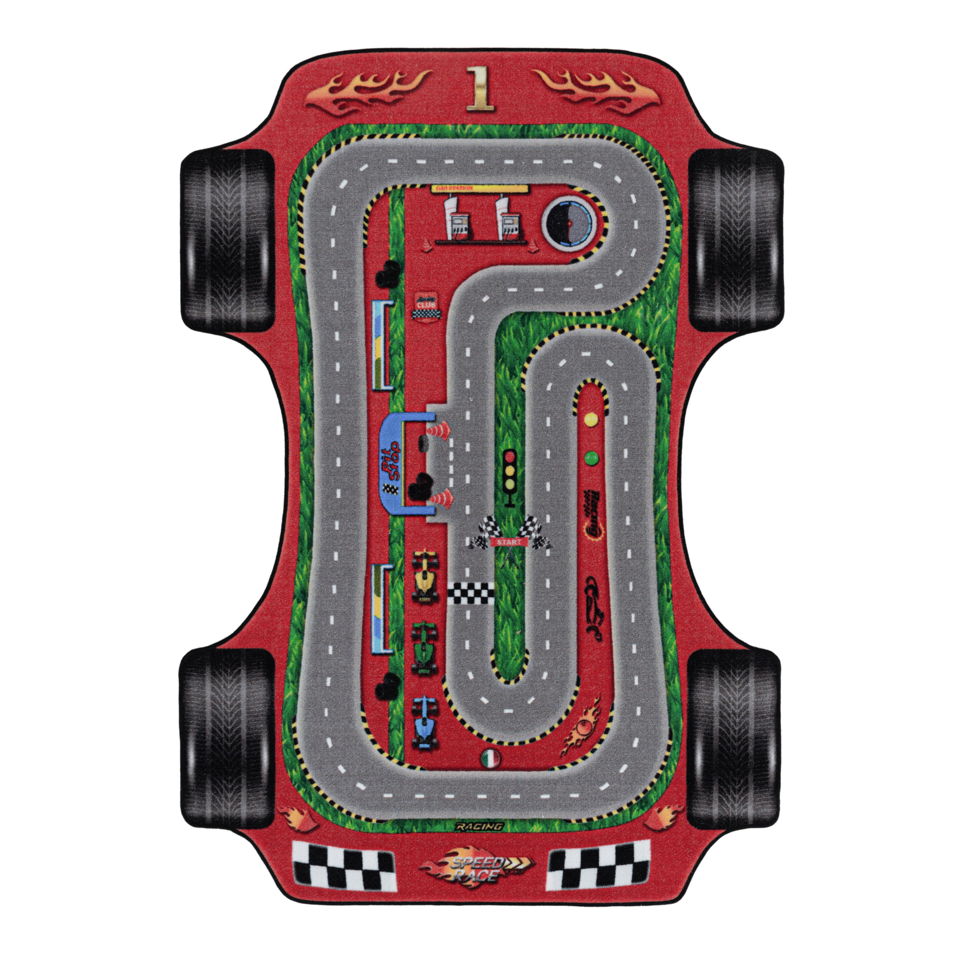 Spielteppich Rennauto/ Straße Rot Play 160x230 cm