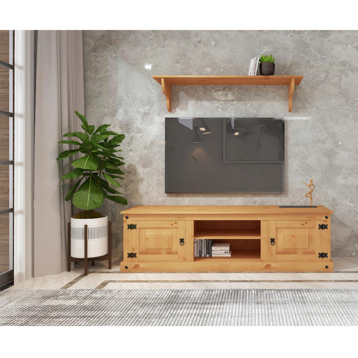 Lowboard Mexico Naturfarben B: 160cm - Naturfarben, Design, Holz (160/45/45cm) - MID.YOU