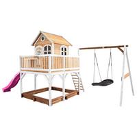 Spielturm A030.158.41 - Lila/Braun, KONVENTIONELL, Holz (613/291/277cm) - Ambia Garden