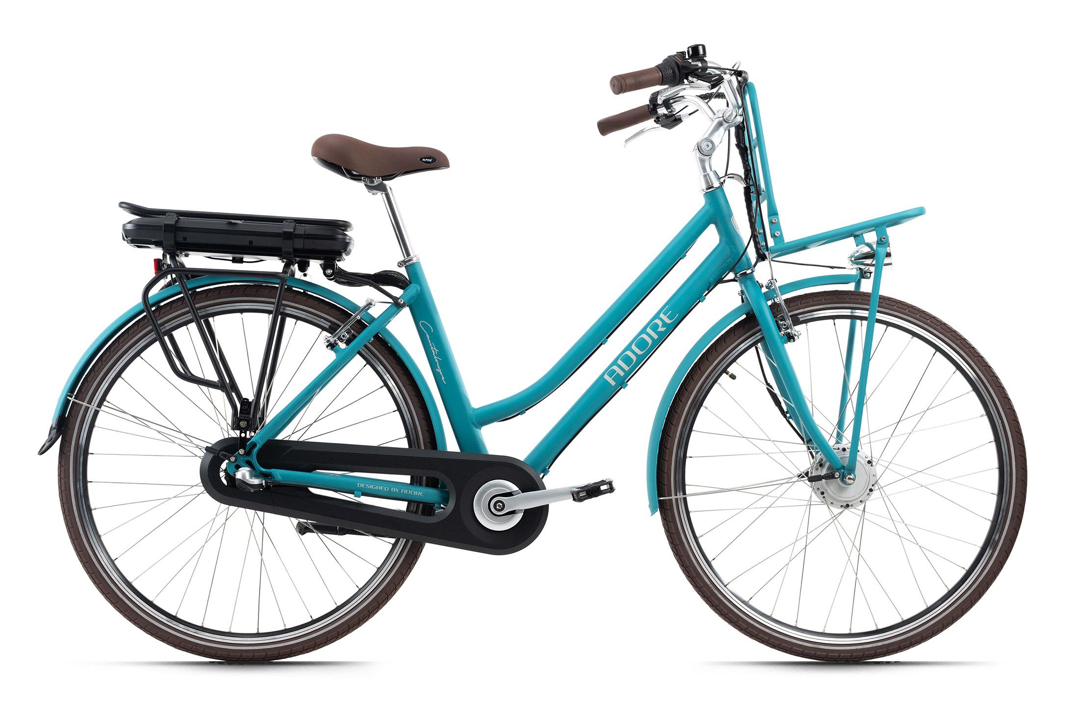 Elektrofahrrad Alu City Damen E-Bike 128e - Blau, Basics, Metall (180/70/100cm)
