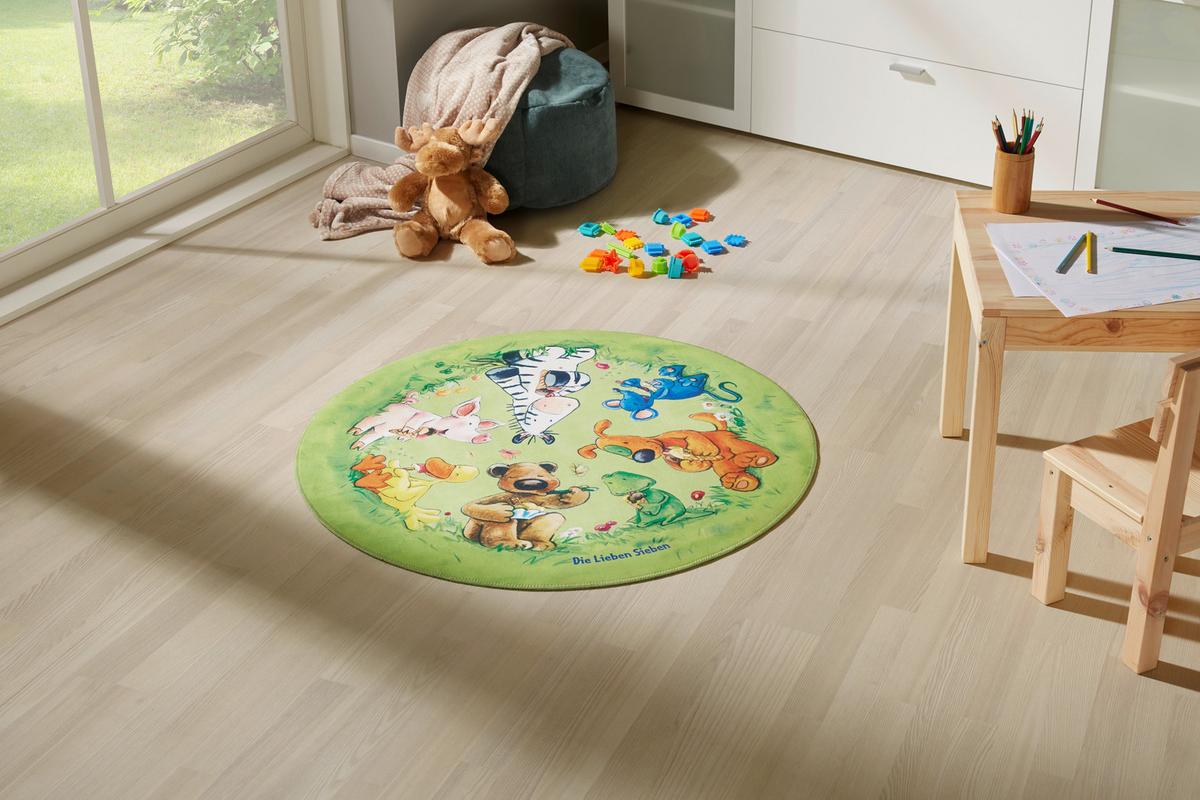 Kinderteppich Die Lieben Sieben 2 - Grün, MODERN, Textil (100cm)