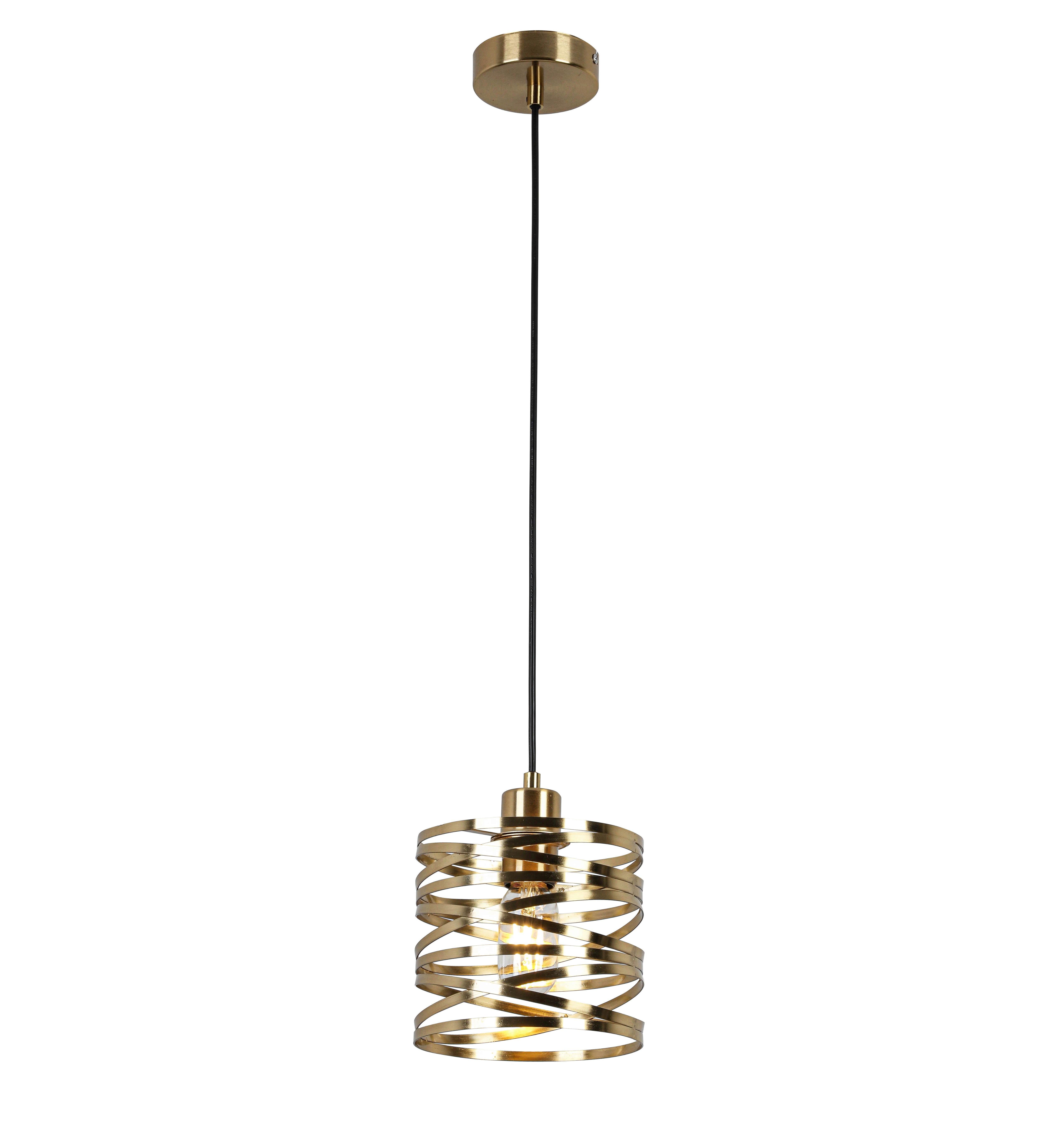 ZÁVĚSNÉ SVÍTIDLO SILVAIN - černá/barvy mosazi, Moderní, kov/plast (17/120cm) - Mömax