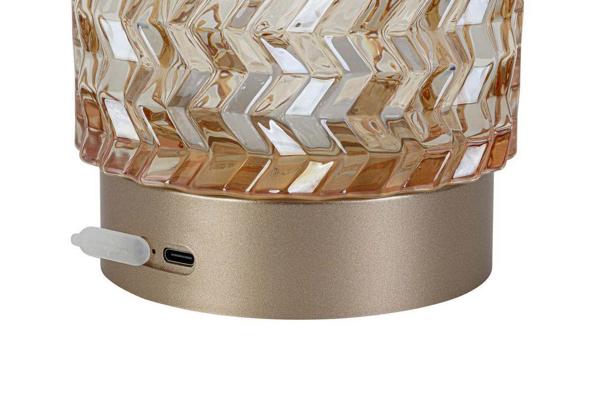 STOLNÍ LAMPA NA BATERIE AMBU - jantarové barvy/cappuccino, Moderní, kov/plast (11/14,5cm) - Mömax