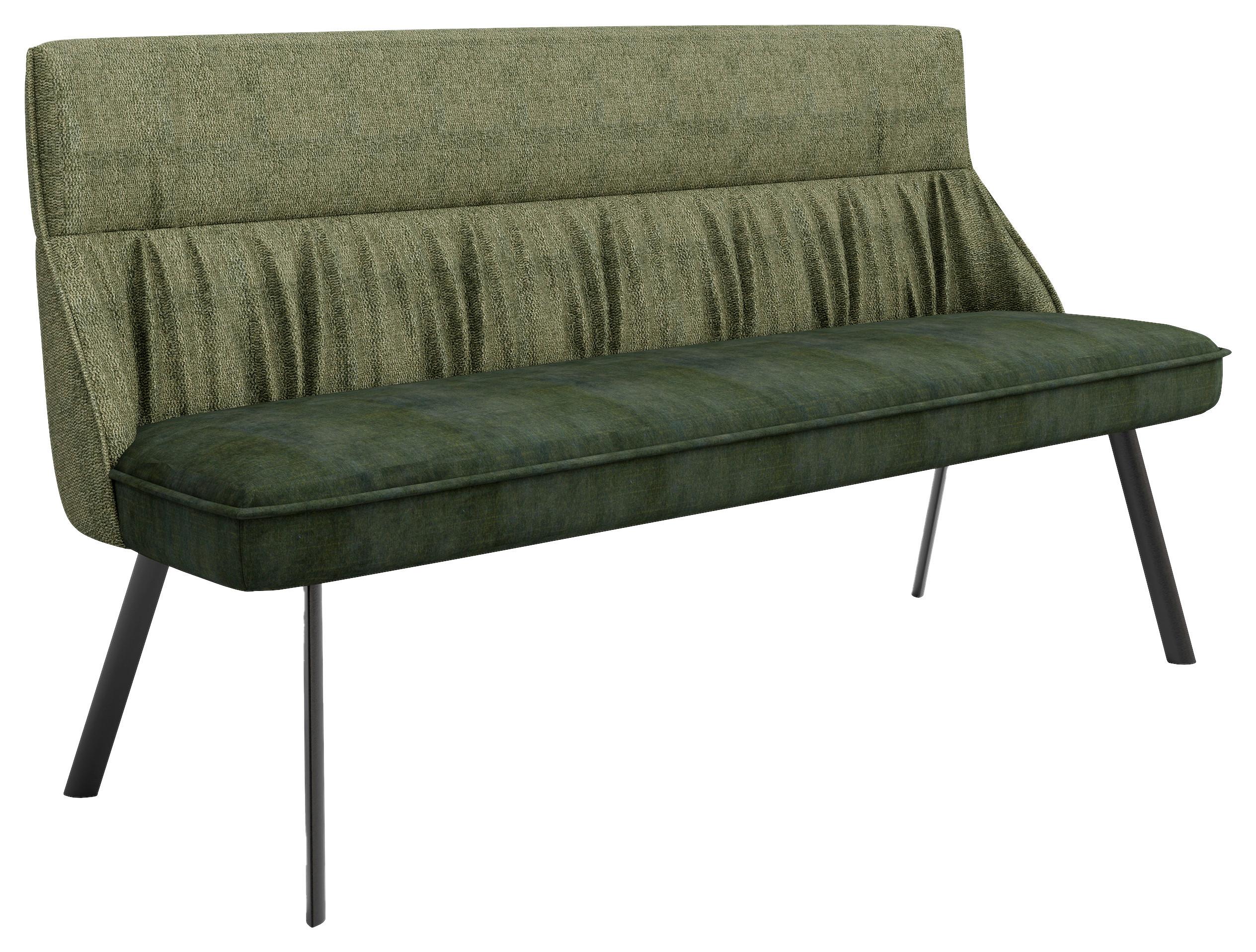 Sitzbank Grün/Schwarz California 180x63x88 cm - Dunkelgrün/Schwarz, MODERN, Textil/Metall (180/63/88cm) - MID.YOU