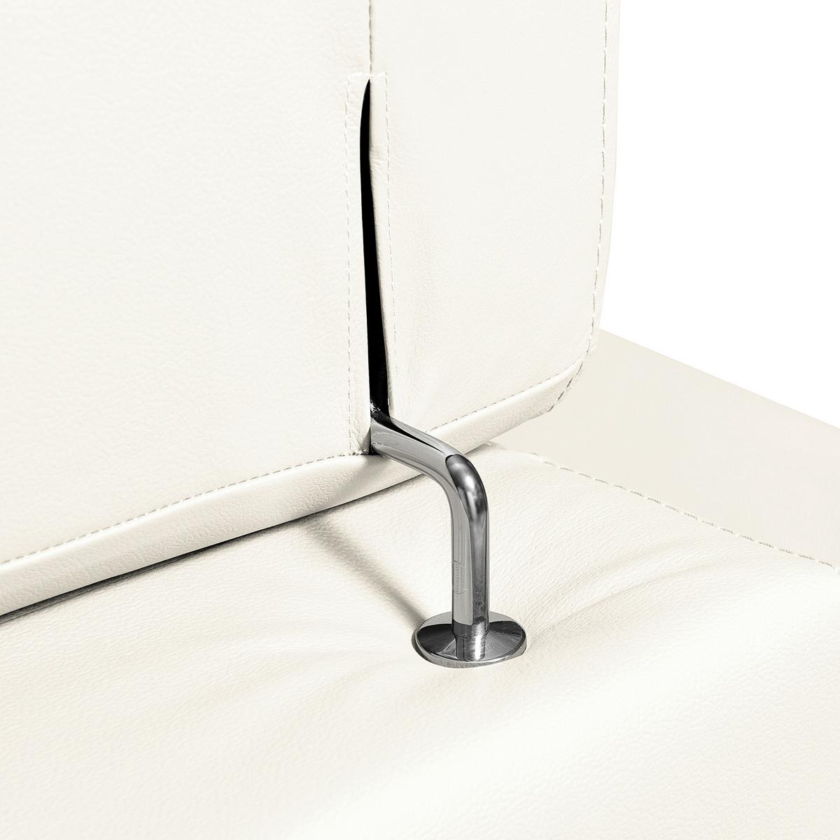 Ecksofa City Weiß B: 265x265 cm - Schwarz/Weiß, Design, Leder (265/265cm) - Livetastic