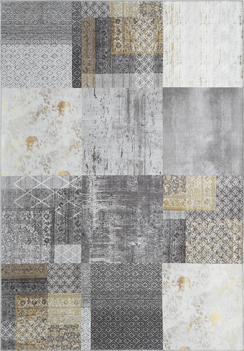 PLOCHO TKANÝ KOBEREC Edessa 1, 80/200cm - sivá/zlatá, Modern, textil (80/200cm) - Mömax