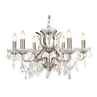 Kristall-Hängeleuchte 8736-6ss Paris 6lt Chandelier - Klar/Silberfarben, Basics, Glas/Metall (70/125/70cm)