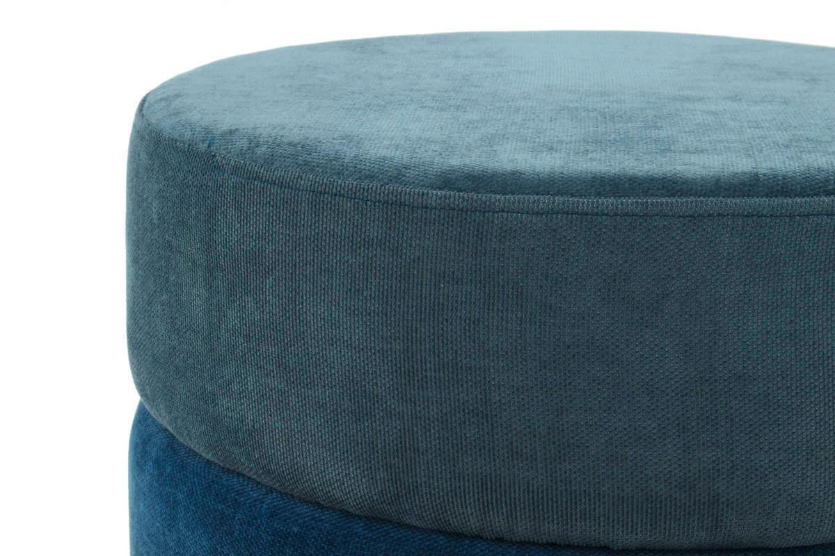 Okrúhla taburetka BLU, tmavomodrá / zlatá - modrá/zlatá, Basics, kov/kompozitné drevo (48,5/46/48,5cm)