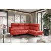 Ecksofa Luna Teilleder Rot 242x194 - Chromfarben/Rot, Design, Leder/Textil (242/194cm) - Livetastic