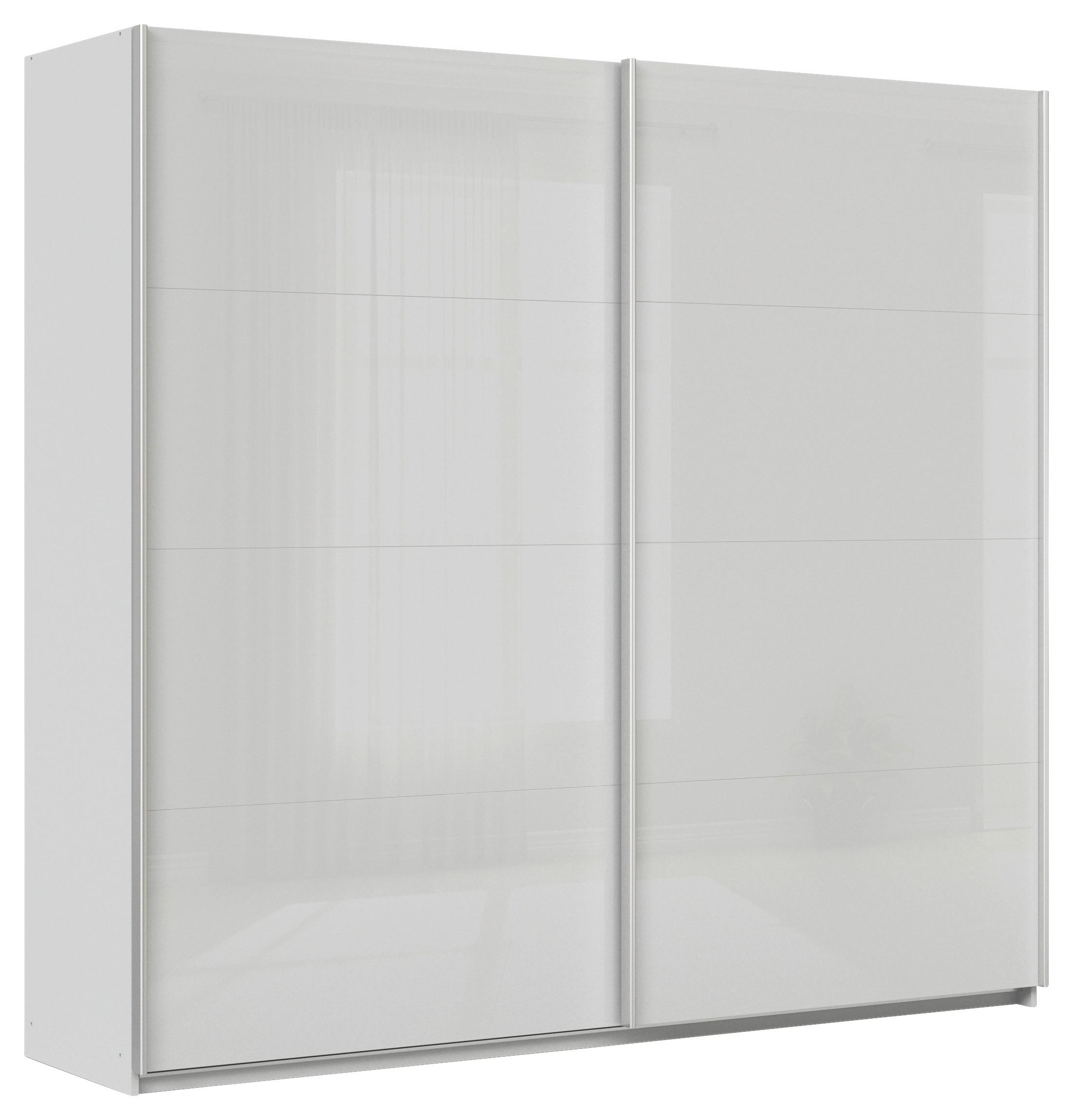 Tolóajtós Szekrény Feldkirch 225/210 Cm - világosszürke/magasfényű szürke, Modern, faalapú anyag/Üveg (225/210/62cm)