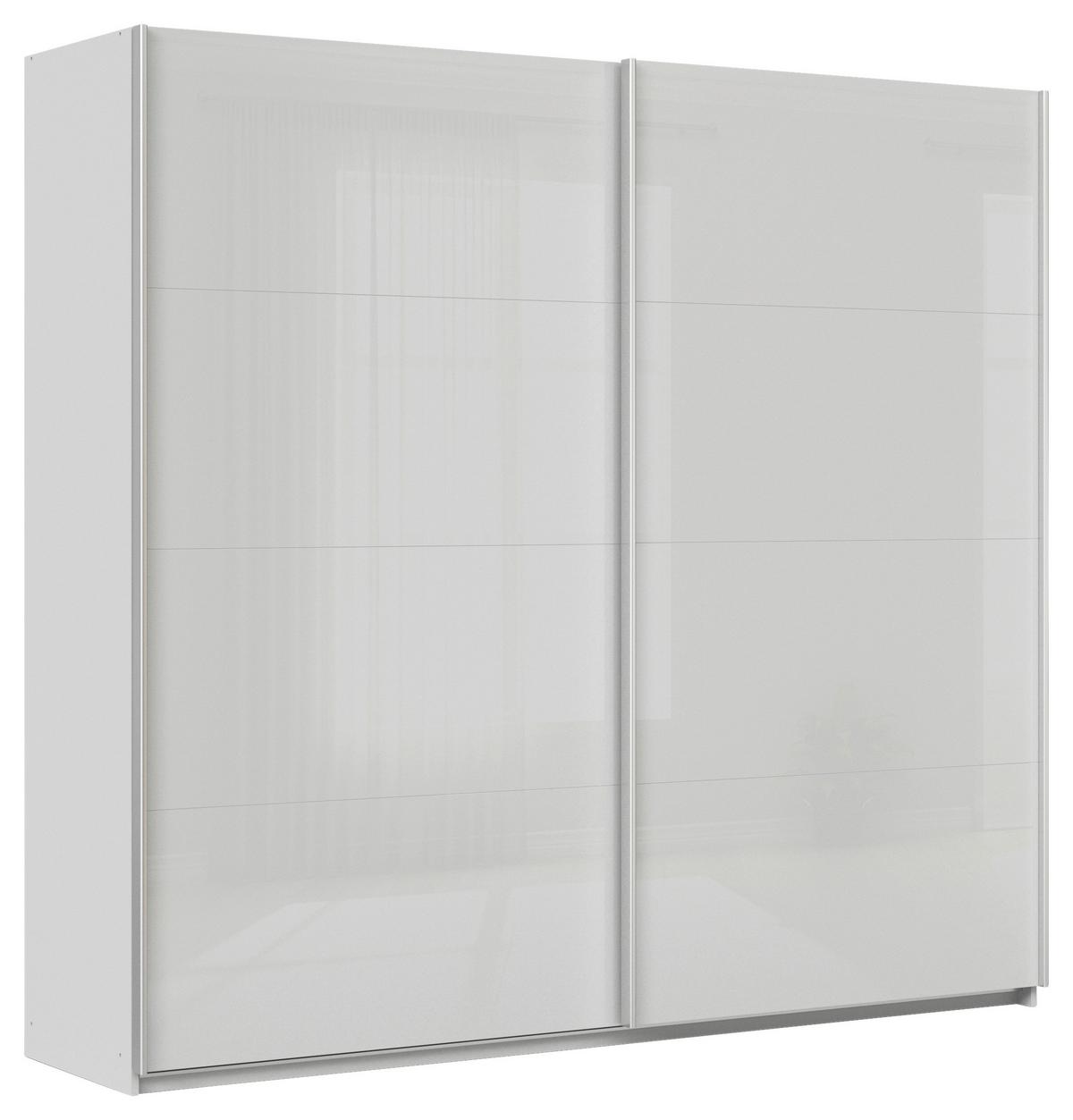 Tolóajtós Szekrény Feldkirch 225/210 Cm - világosszürke/magasfényű szürke, Modern, faalapú anyag/Üveg (225/210/62cm)