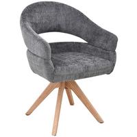 Armlehnstuhl Cleo Grau/Eichefarben B: 58 cm - Eichefarben/Grau, MODERN, Holz/Textil (58/85/62cm) - Livetastic