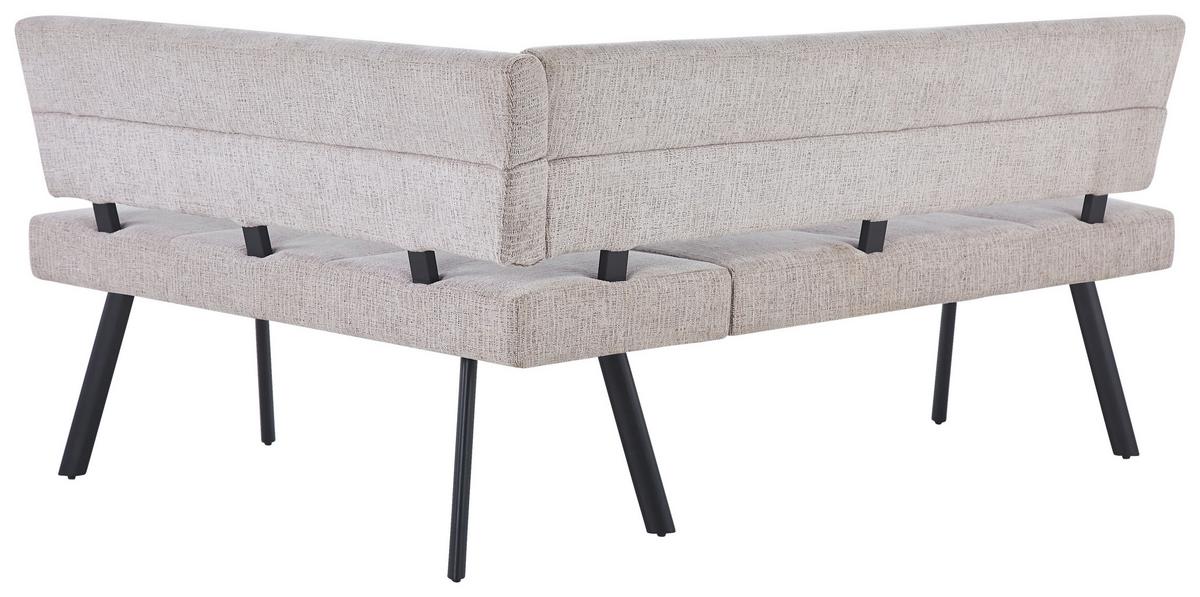 Eckbank Paros Beige, S: 190x150 cm - Beige/Schwarz, KONVENTIONELL, Textil/Metall (190/150cm) - MID.YOU