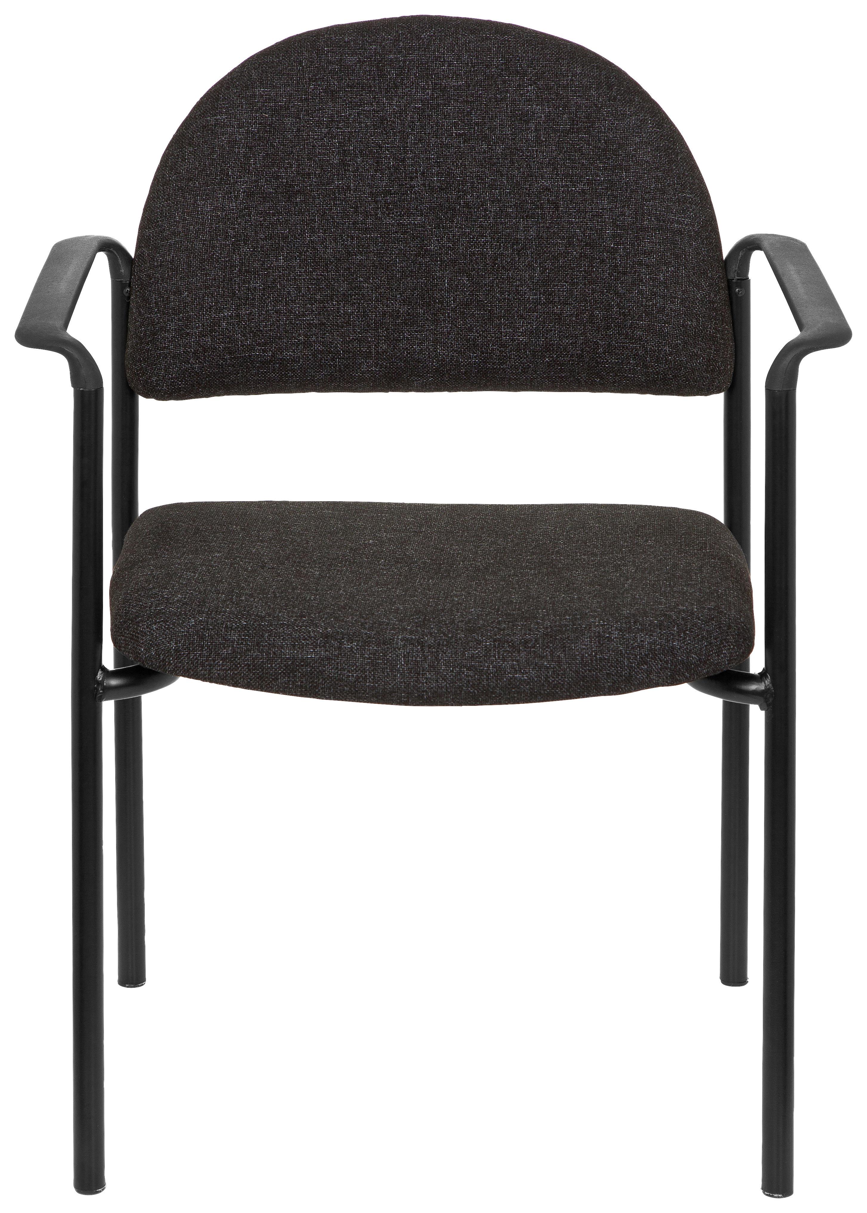 Besucherstuhl Xt 700 Schwarz/Dunkelgrau Bis 120 Kg - Dunkelgrau/Schwarz, Basics, Kunststoff/Textil (55/84/42cm) - MID.YOU