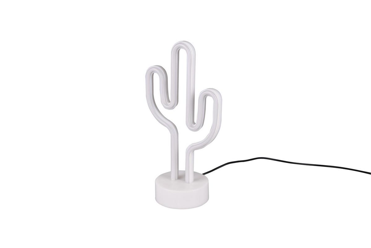 Akku-tischleuchte Cactus Weiß B: 8,5 Cm - Weiß, Trend, Kunststoff (14,3/8,5/29,6cm)
