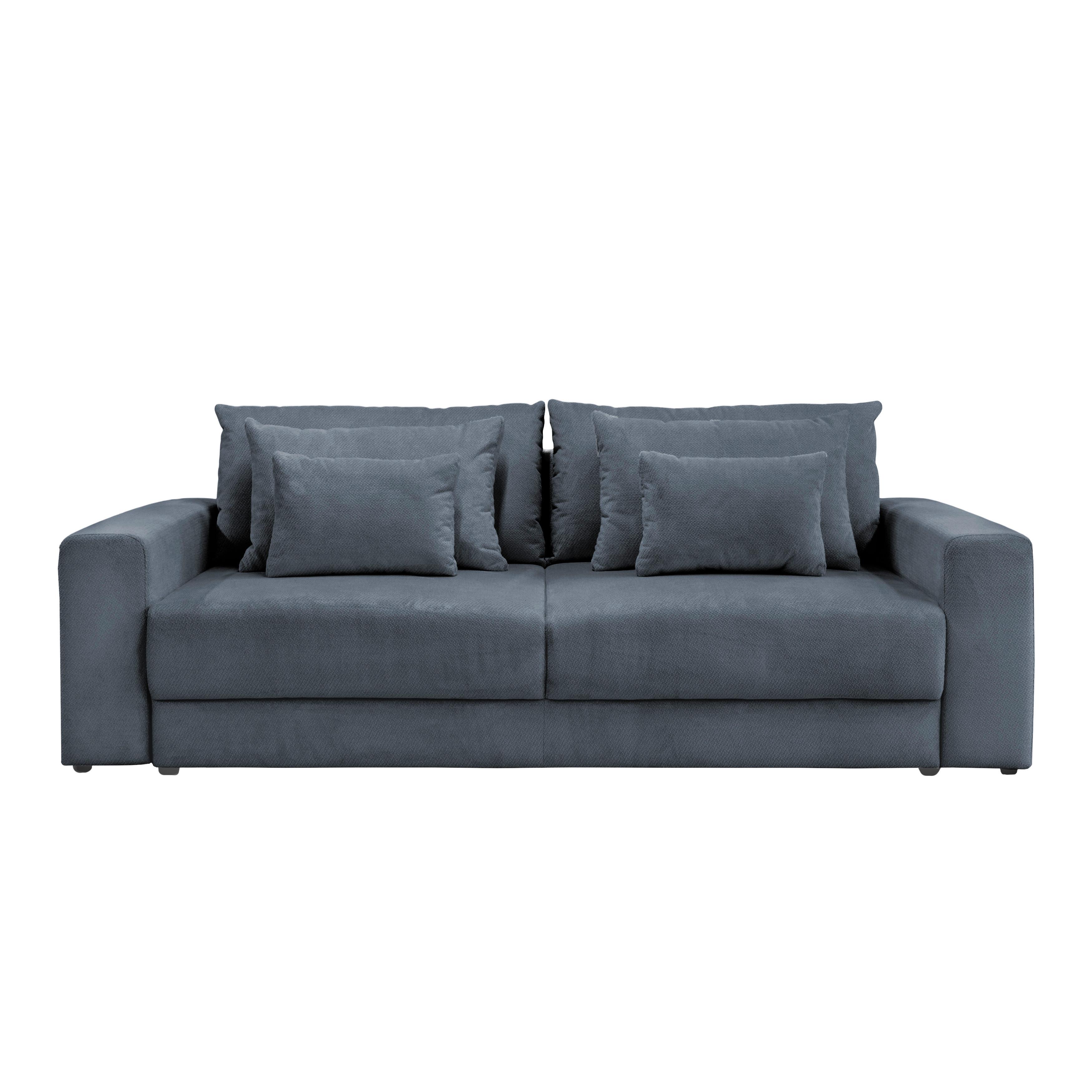 Megasofa Mega Chenille blau, B: 255cm - Blau/Schwarz, Trend, Textil (255/94/126cm) - Luca Bessoni