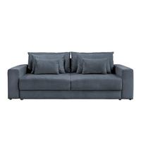 Megasofa Mega Chenille blau, B: 255cm - Blau/Schwarz, Trend, Textil (255/94/126cm) - Luca Bessoni