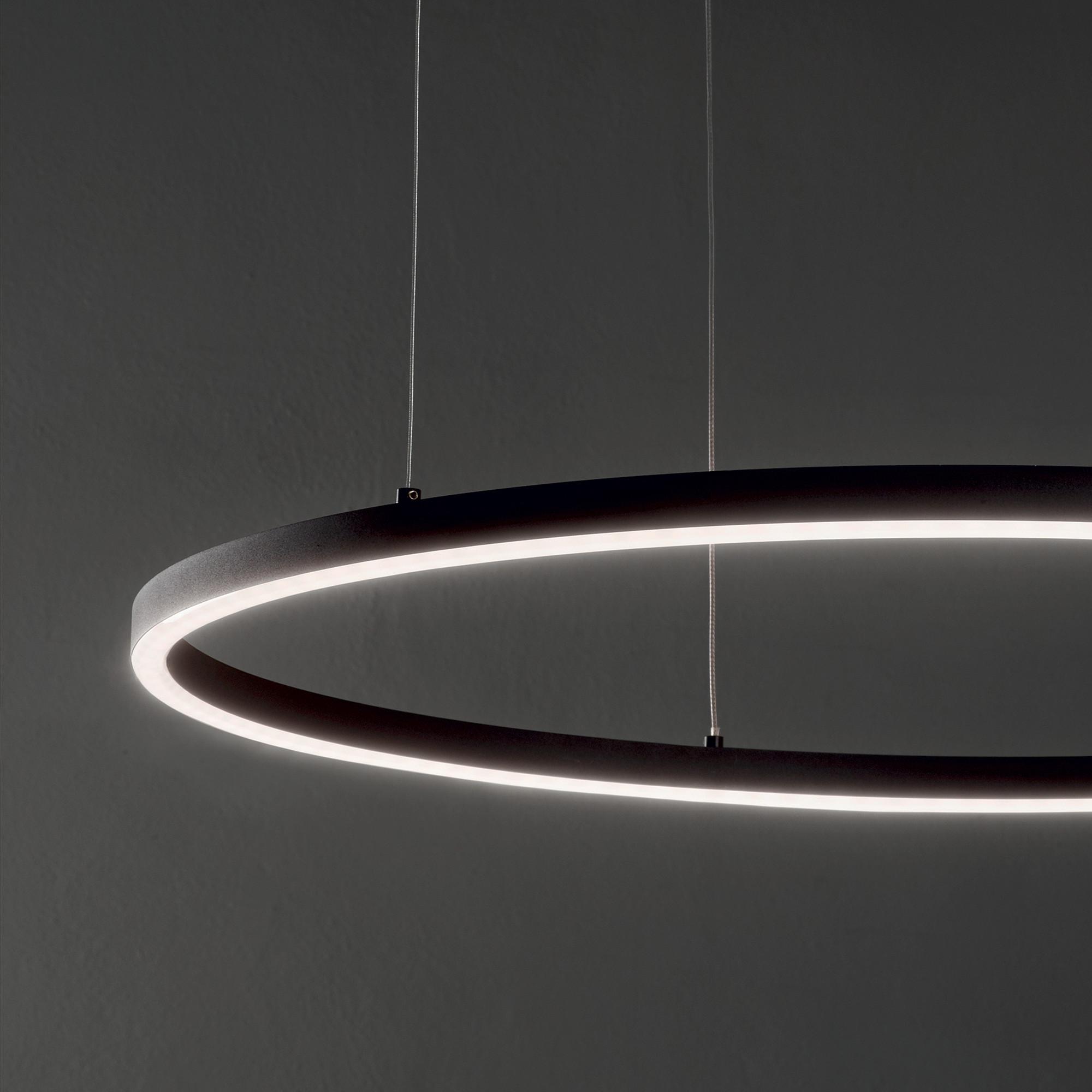 LED-Hängeleuchte Oracle Slim Schwarz D: 50 cm - Schwarz, Design, Kunststoff/Metall (50/27,5/202,5cm) - Ideal Lux