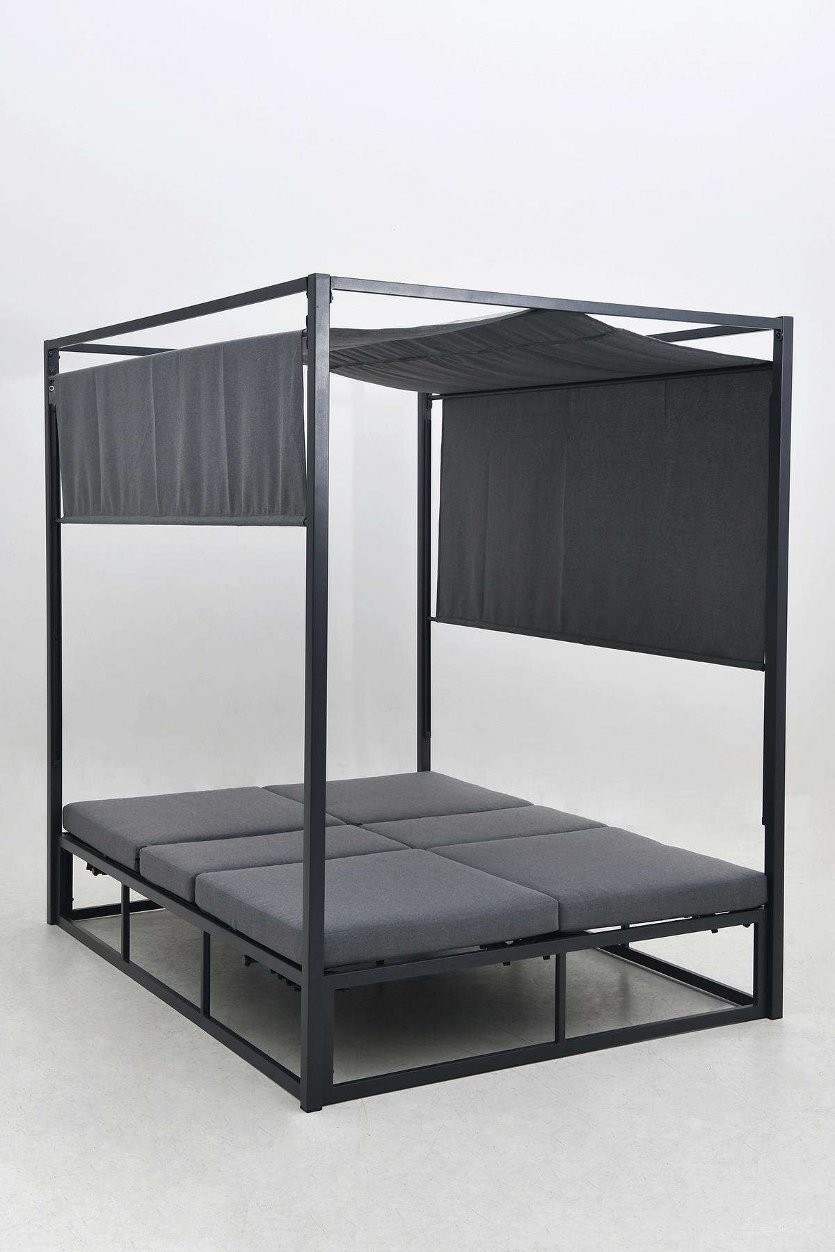 Sonneninsel Bali - Dunkelgrau, MODERN, Textil/Metall (200/196/148cm) - Beldano