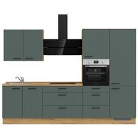 Küchenleerblock Easytouch High-Line, H4 Rechts - Dunkelgrün/Eichefarben, MODERN, Holzwerkstoff (300cm) - Nobilia