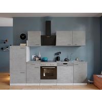 Küchenblock Malia B: 280 Cm Grau, Mit Geräte - Weiß/Grau, Basics, Holzwerkstoff (280cm) - Respekta