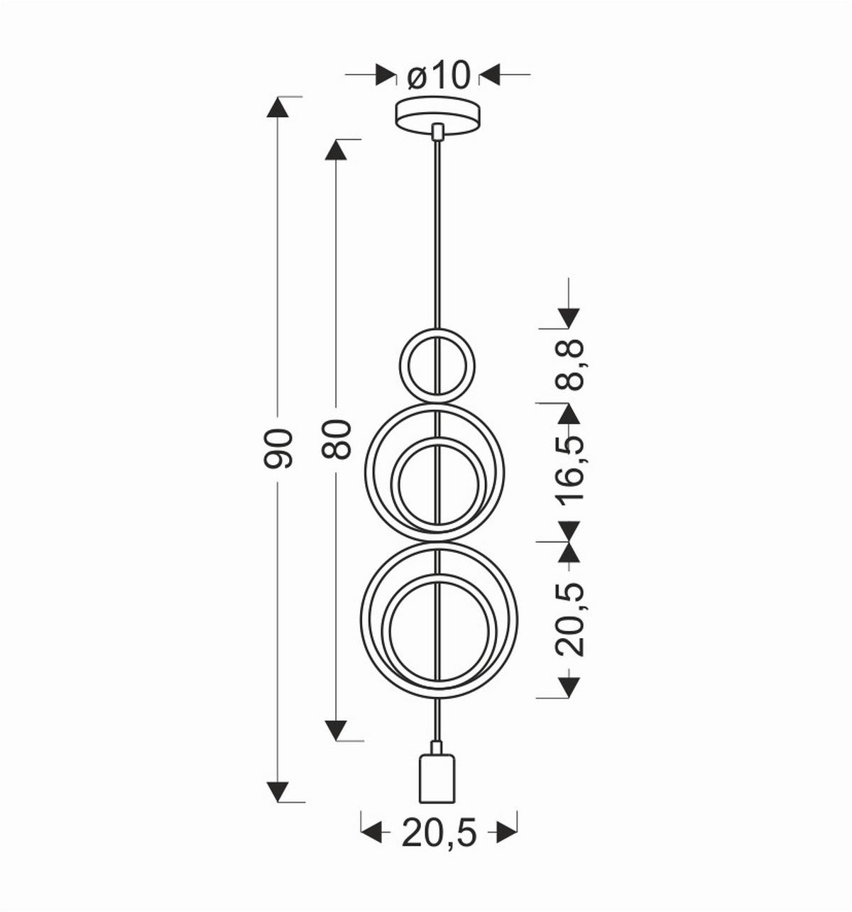 Kinderhängeleuchte 31-12036 Single H5 - Multicolor, Basics, Holzwerkstoff/Metall (20.5/10/90cm)