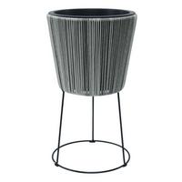 Blumentopf Nova - Schwarz/Grau, KONVENTIONELL, Kunststoff/Metall (31/55cm) - Luca Bessoni