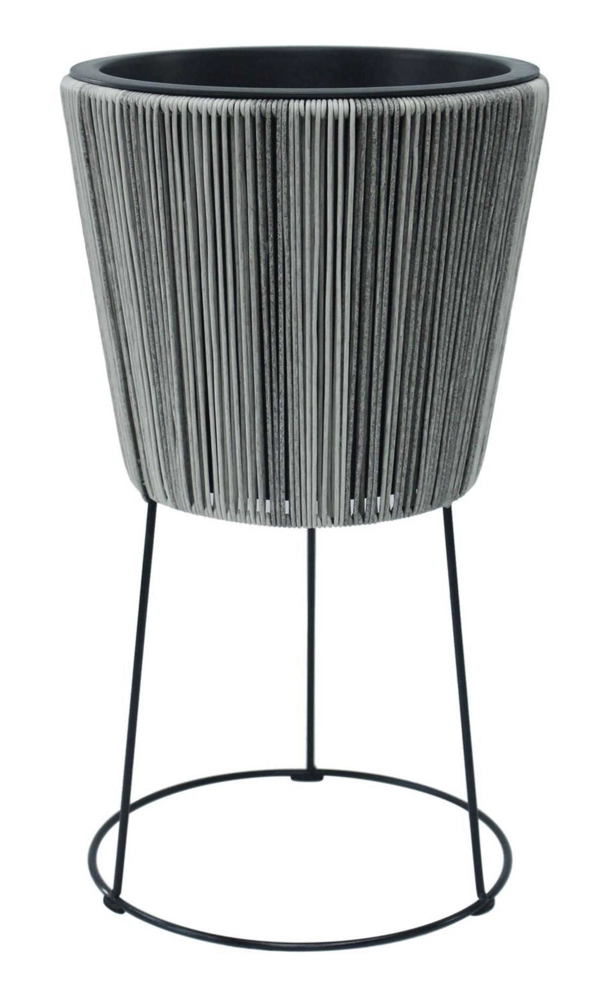 Blumentopf Nova - Schwarz/Grau, KONVENTIONELL, Kunststoff/Metall (31/55cm) - Luca Bessoni