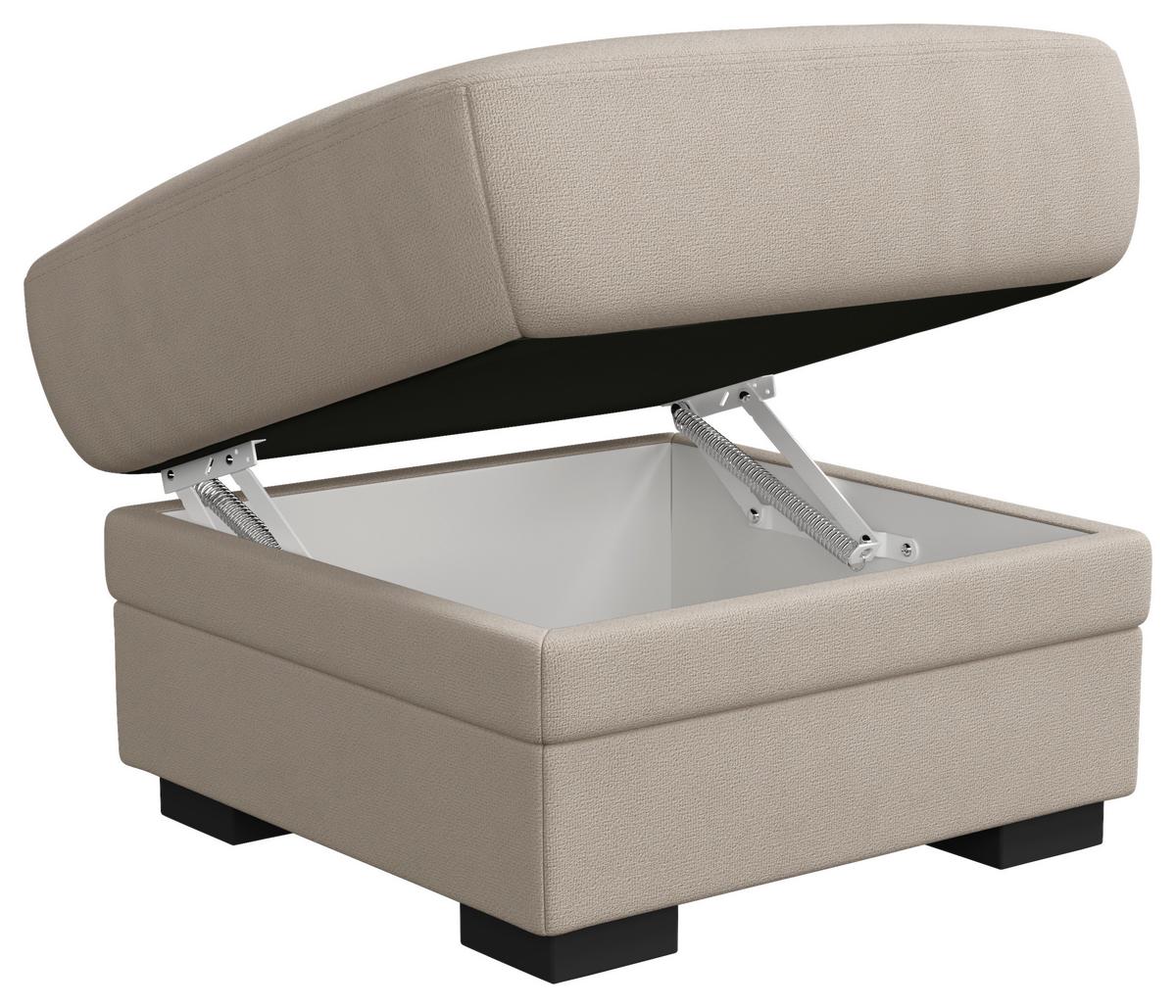 Hocker Marcus Beige B: 68 cm - Beige/Schwarz, Basics, Textil (68/45/68cm) - MID.YOU