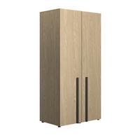 Kleiderschrank Nael 100 cm, Eichefarben - Eichefarben/Schwarz, Basics, Holzwerkstoff (100/200/60cm)