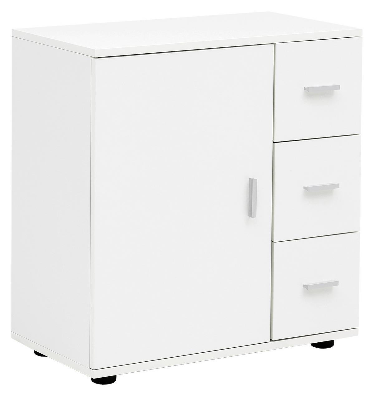 Skříňka wl5.877 bílá - bílá/černá, Basics, kov/kompozitní dřevo (60/65,5/33cm) - MID.YOU