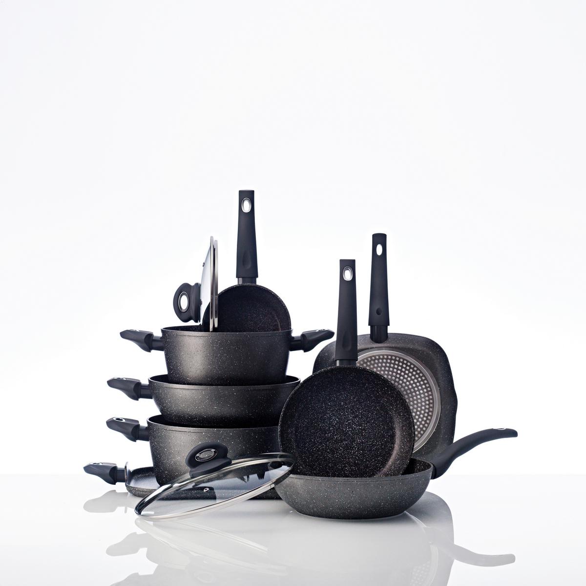 Bratpfanne Orion D: 24 cm Aluminium Antihaftbeschichtet - Dunkelgrau, Basics, Kunststoff/Metall