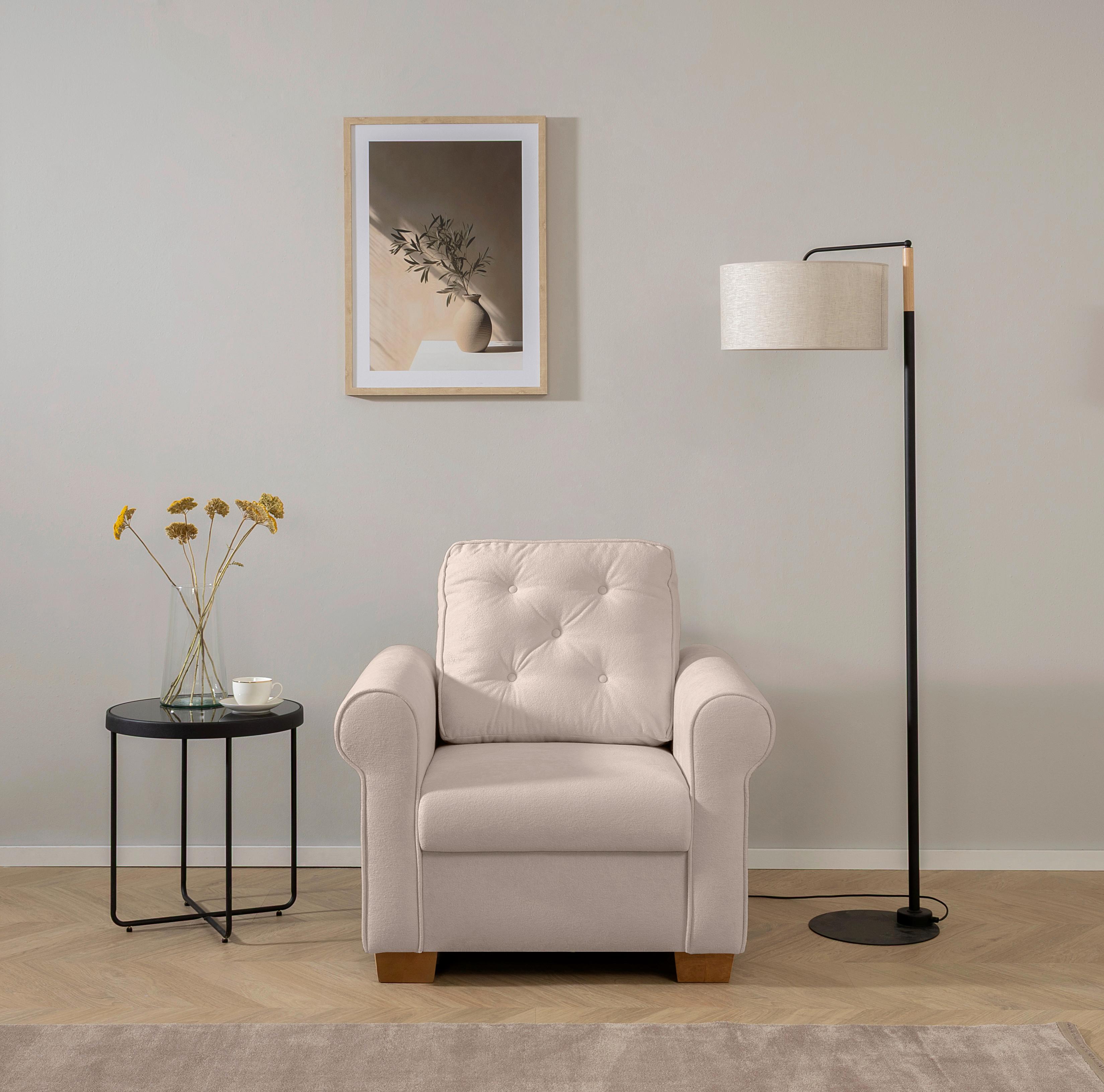 Sessel Arles, Taupe 15 B: 93 Cm - Taupe/Buchefarben, Design, Textil (93/89/82cm) - MID.YOU