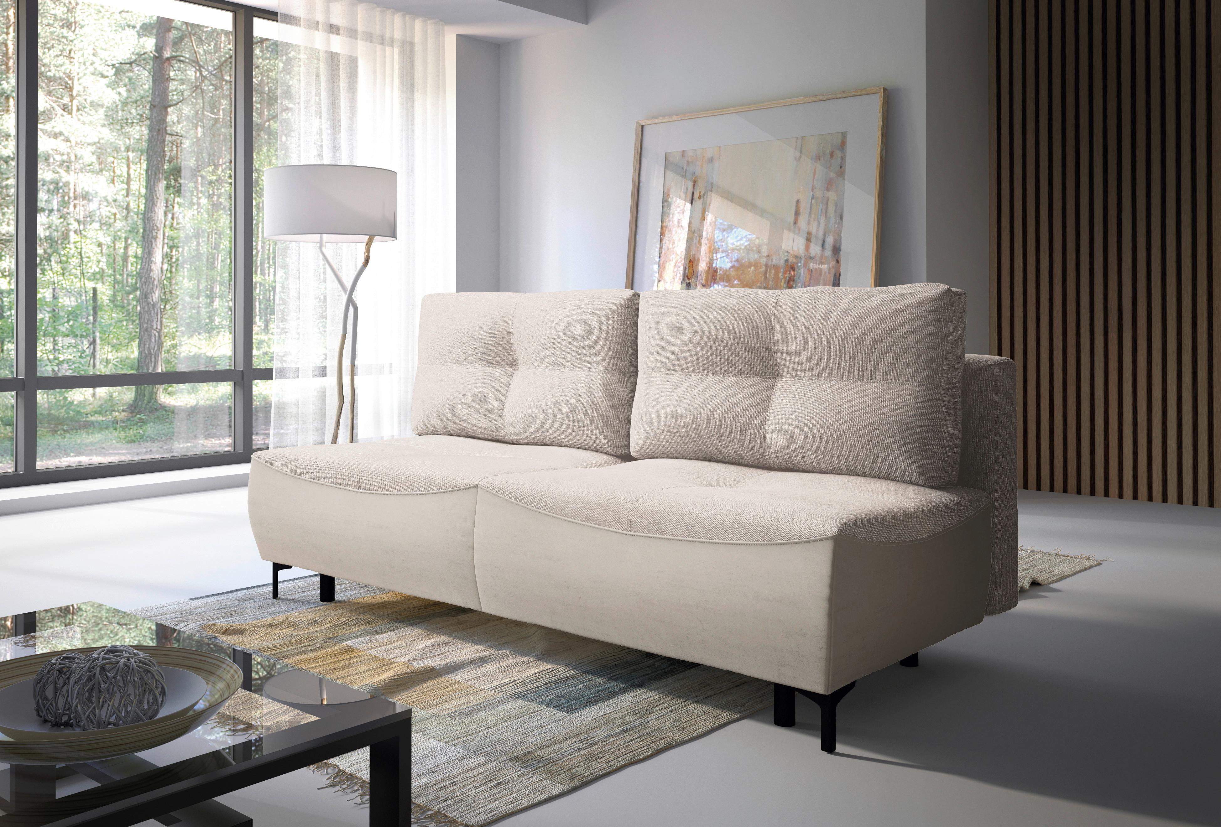 2-sitzer-sofa Mit Schlaffunktion Wendy B: 197 Cm - Creme/Schwarz, Design, Textil (197/94/96cm) - MID.YOU