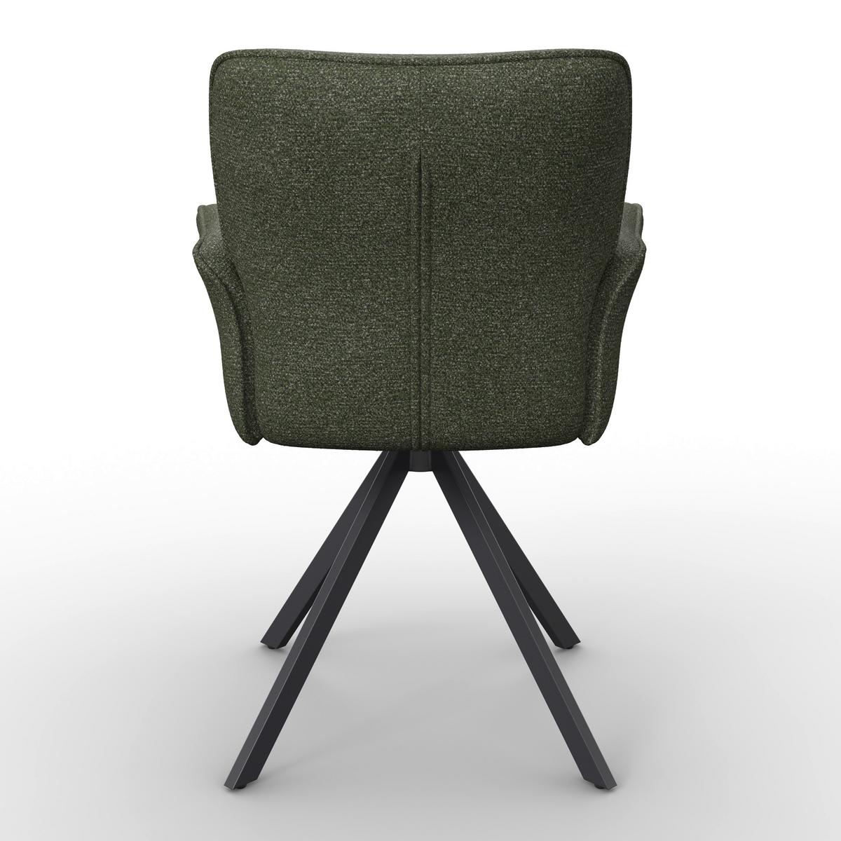 ŽIDLE S PODRUČKAMI TESS - černá/zelená, Moderní, kov/dřevo (64/90/63cm) - Bessagi Home