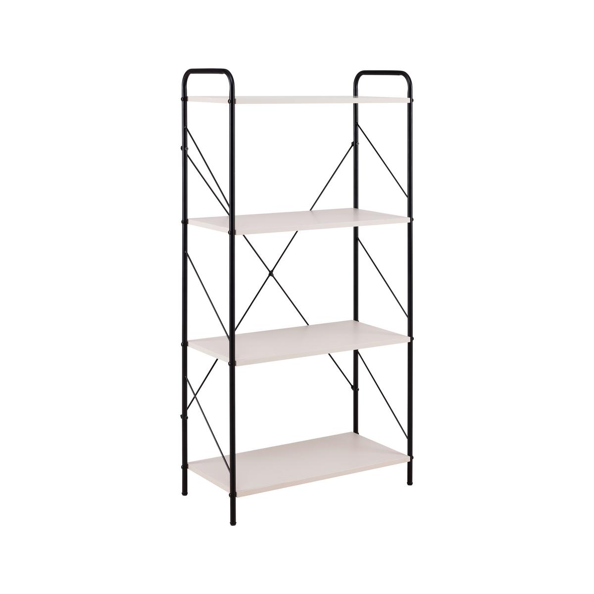 REGÁL TOM -EXKLUSIV- - čierna/kašmírová, Modern, kov/kompozitné drevo (63.2/125/30cm) - Mömax