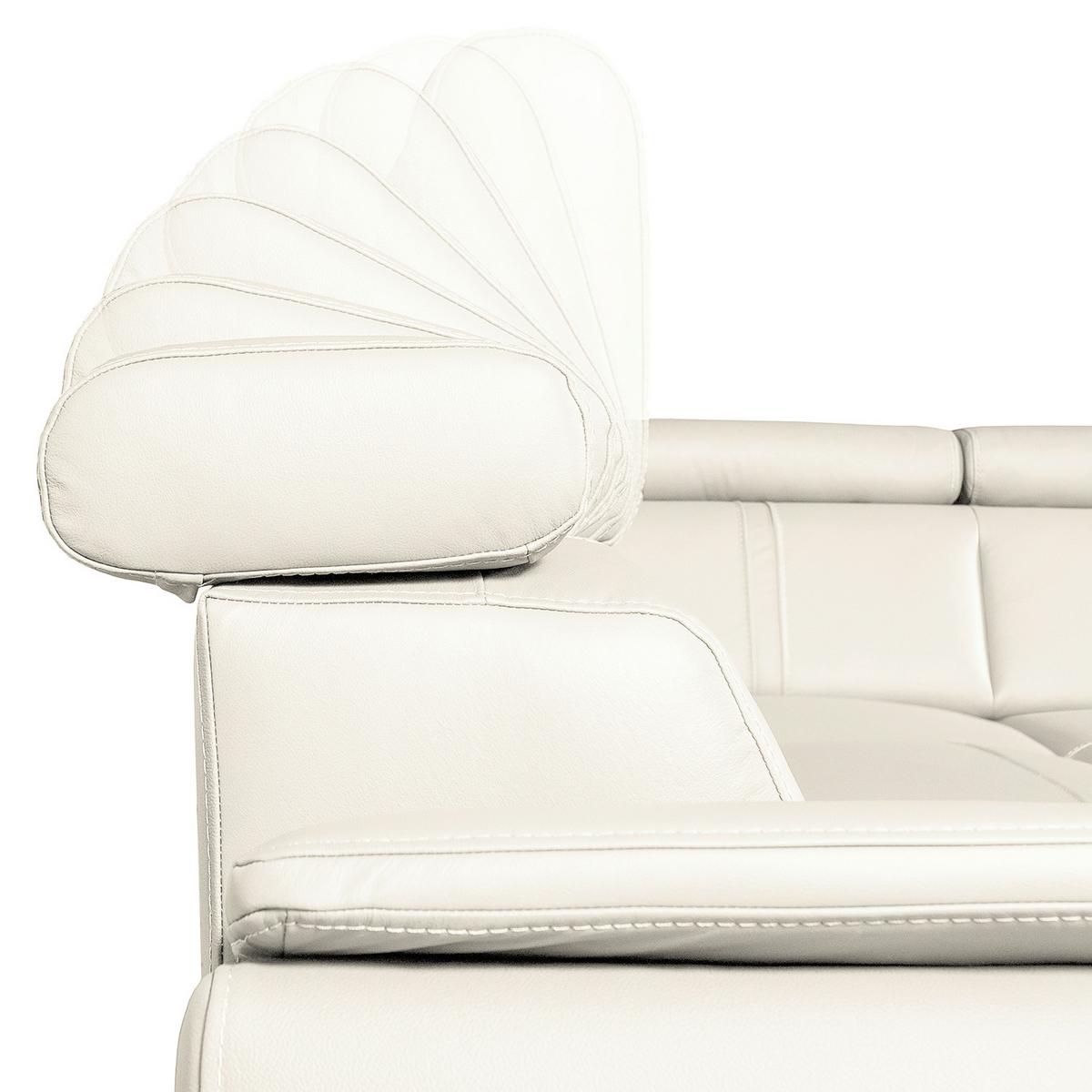 Ecksofa City Weiß B: 265x265 cm - Schwarz/Weiß, Design, Leder (265/265cm) - Livetastic