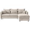 Eckschlafsofa Lauritio, Beige S: 254x160 cm - Chromfarben/Beige, MODERN, Textil (254/160cm) - Livetastic