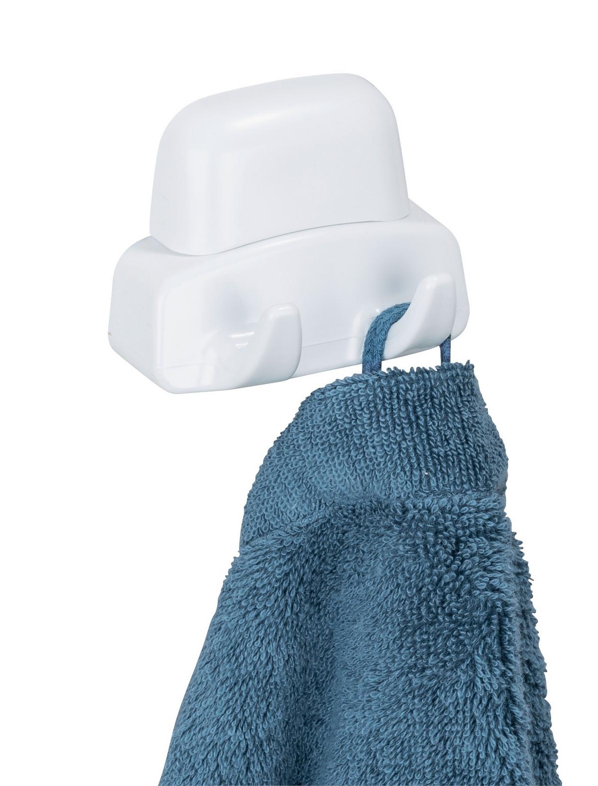 Wandhaken Pure Duo 17940100 - Weiß, KONVENTIONELL, Kunststoff (8/5,5/4,5cm) - Wenko