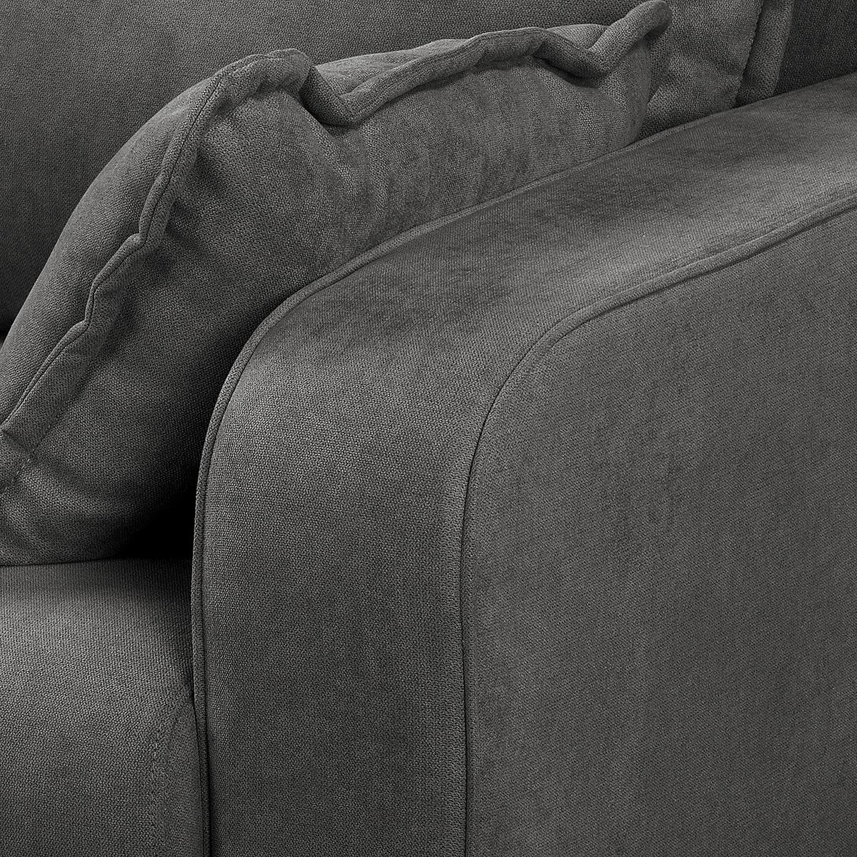 3-sitzer-sofa Beata Dunkelgrau B: 193 Cm - Wengefarben/Dunkelgrau, Design, Textil (193/86/87cm) - Livetastic