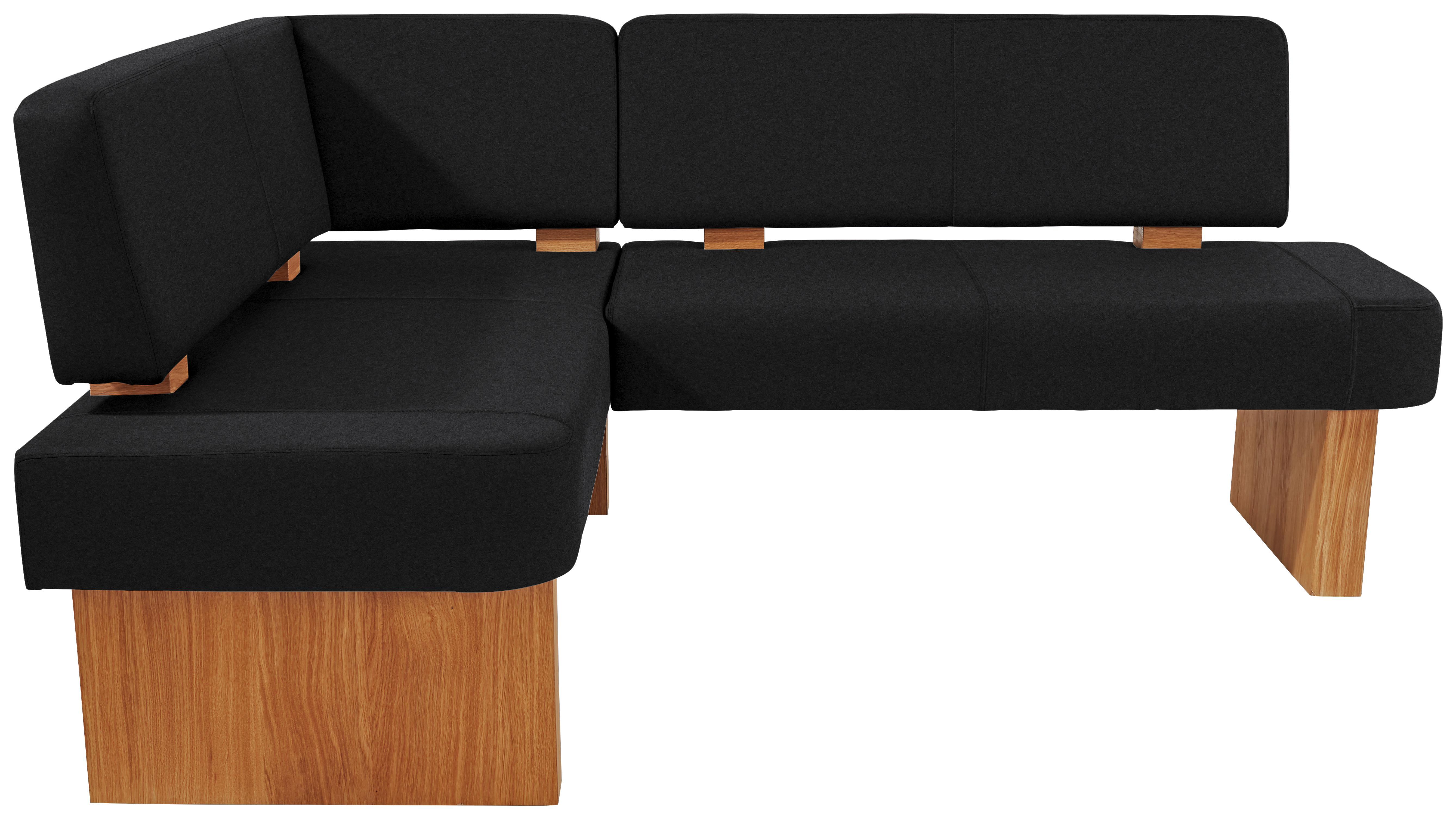 Eckbank Silba - Eichefarben/Schwarz, KONVENTIONELL, Holz/Wellpappe (180/220cm)