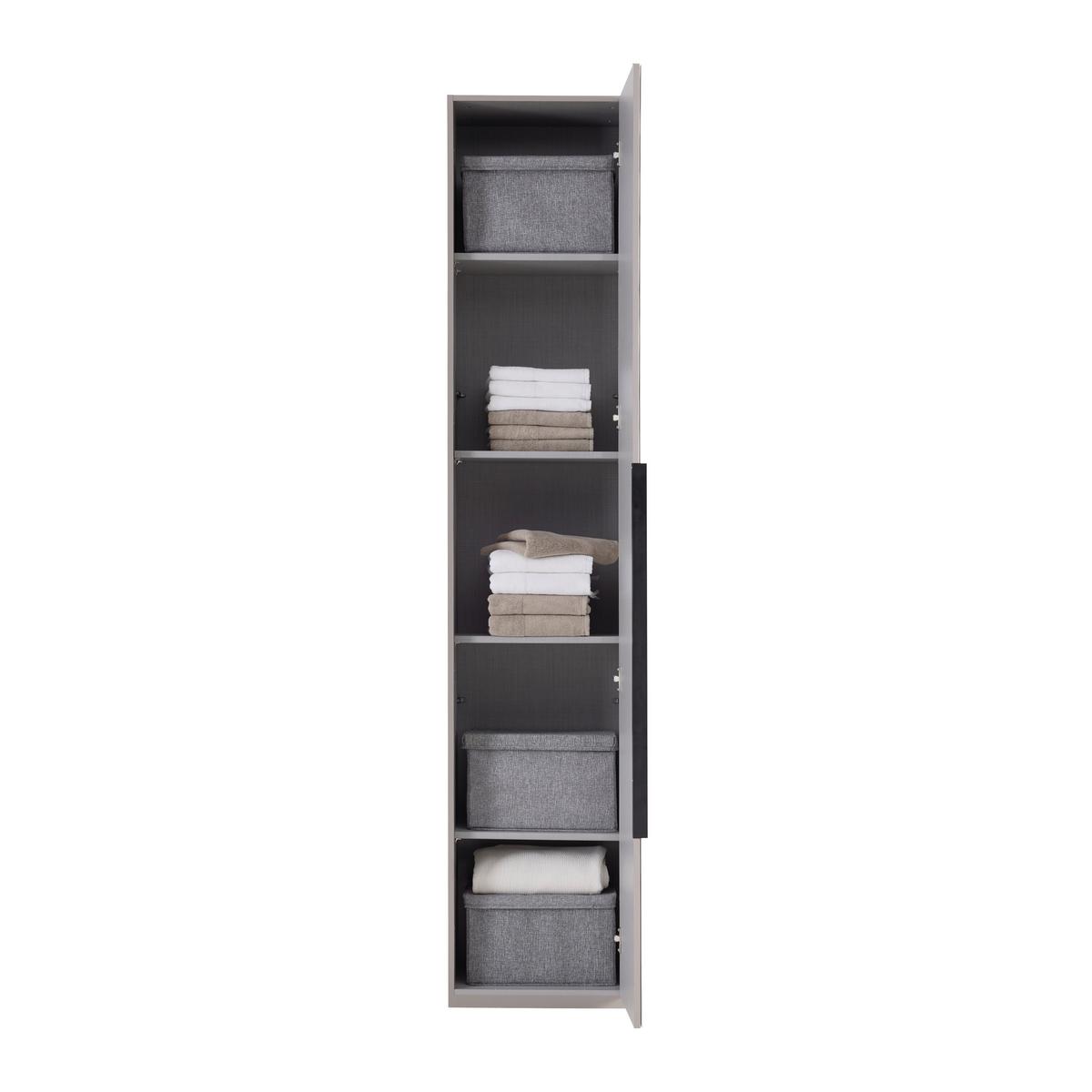 Šatníková skriňa NEW YORK - čierna/sivá, Konventionell, kov/kompozitné drevo (45/236/40cm) - Premium Living