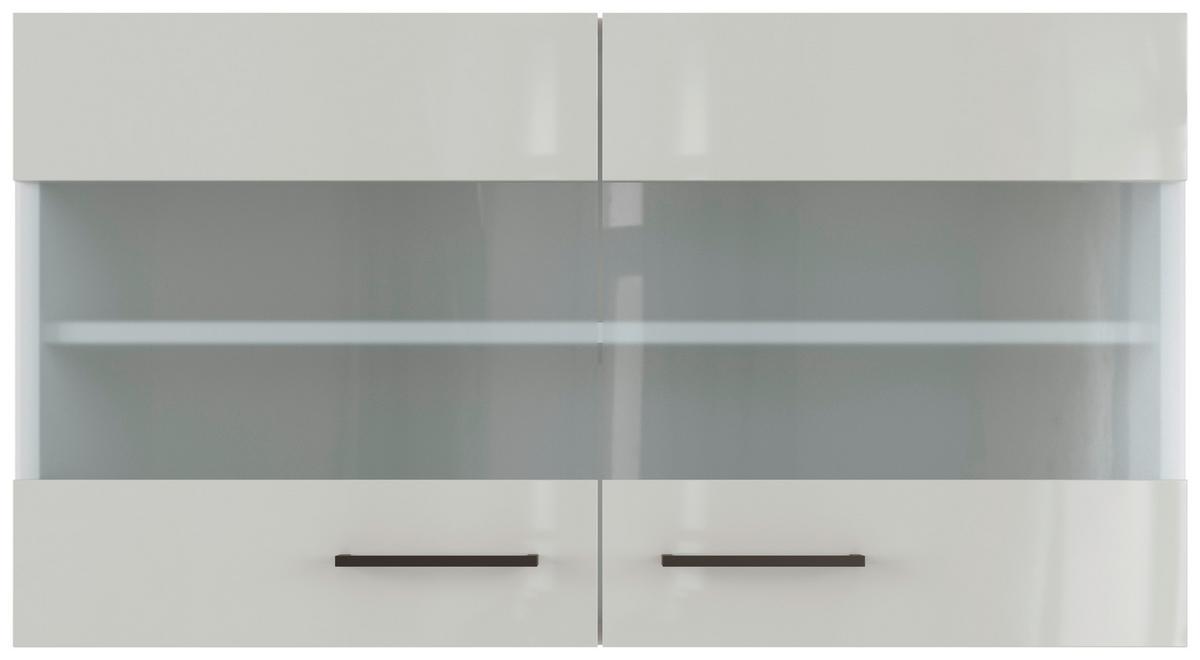 Kuchyňská horní skříňka LEVI - šedá/černá, Moderní, kov/kompozitní dřevo (100/54/32cm) - FlexWell