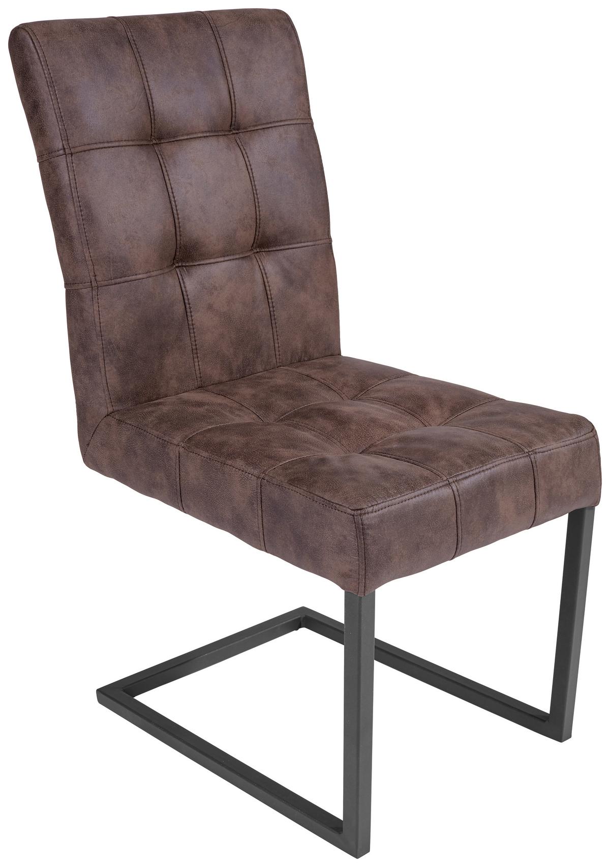 Szánkótalpas Szék Donna S - barna/antracit, Modern, textil/fém (42/91/62cm)
