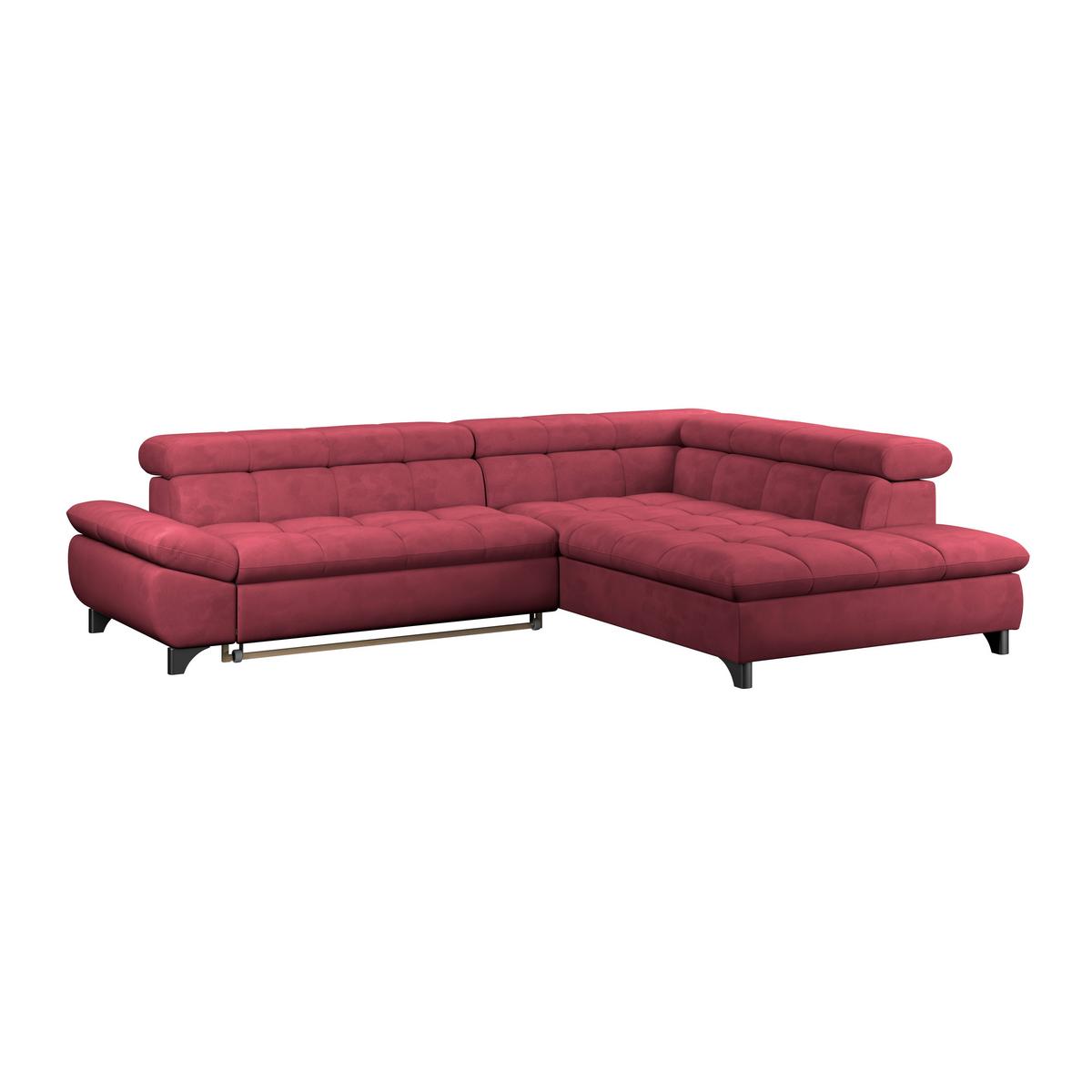 Ecksofa Gemini Rot, B: 312cm - Chromfarben/Rot, KONVENTIONELL, Textil (312/234cm)