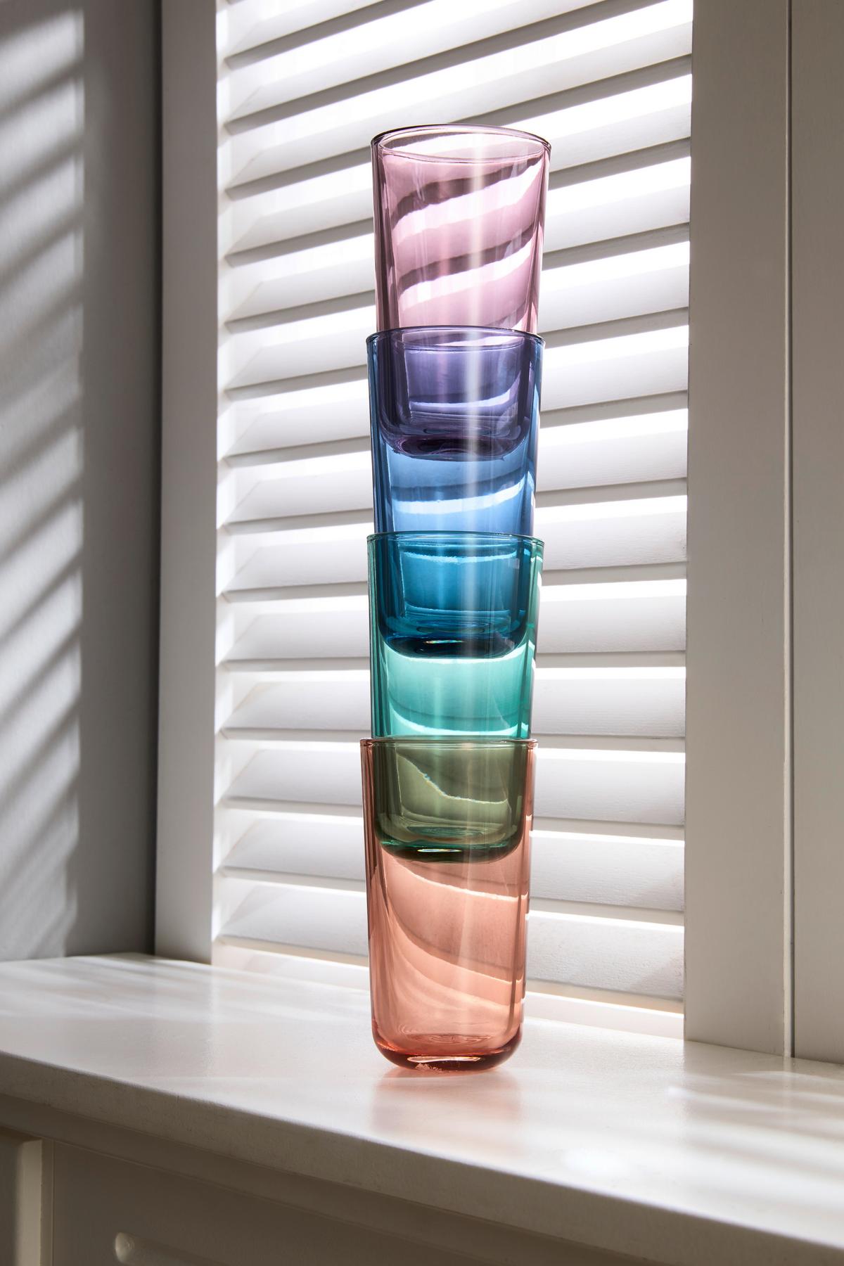 Trinkglas Mirella Ca. 310 Ml - Taupe/Pink, Design, Glas (310ml) - Luca Bessoni