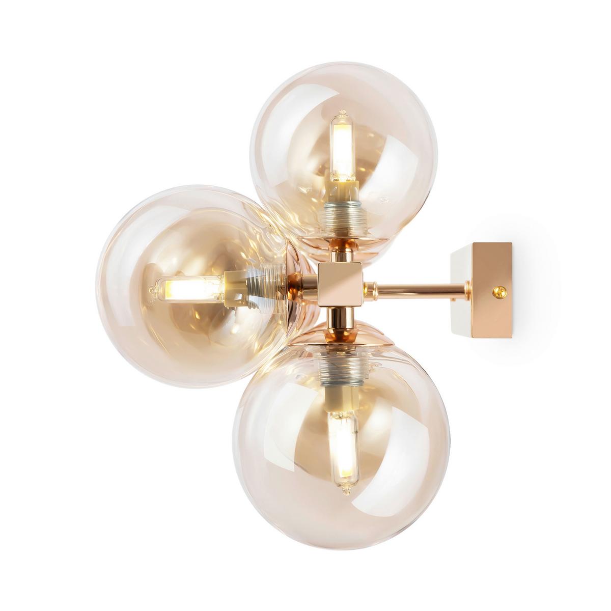Wandleuchte Dallas - Goldfarben, Trend, Glas/Metall (95/22/22cm) - MAYTONI