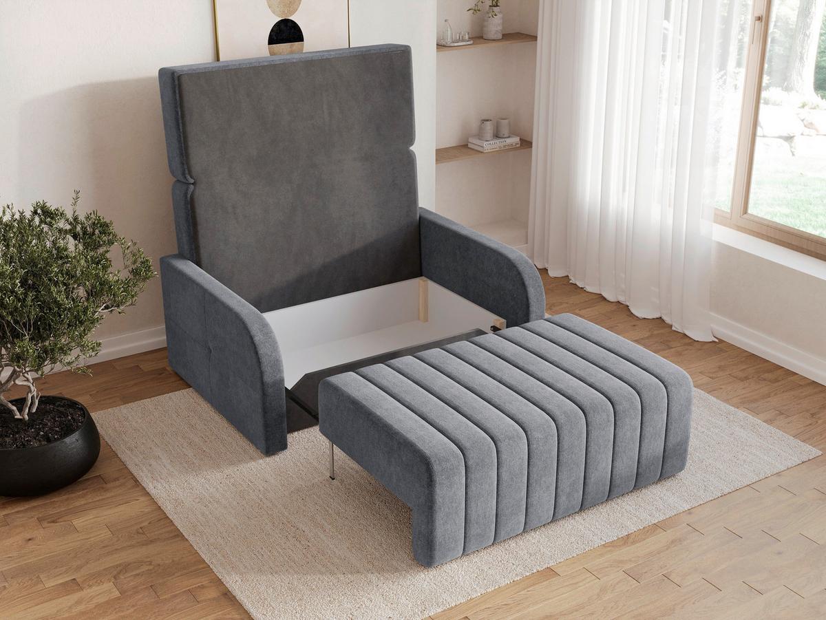 Schlafsofa Alaska Anthrazit, B: 141 cm - Anthrazit/Schwarz, Design, Textil (141/90/104cm) - MID.YOU