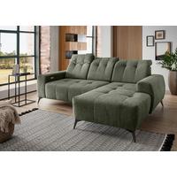 Ecksofa Sano, Grün S: 258x180 cm - Schwarz/Grün, MODERN, Textil (258/180cm) - Livetastic