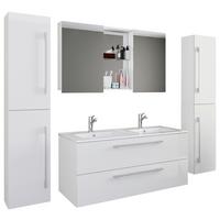 Badezimmer Budasi Weiß B: 111 cm - Weiß, MODERN, Keramik/Holzwerkstoff (178cm) - MID.YOU